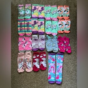 Lot of 15 Justice Pairs of Socks Pastel Kawaii Magical Mystical Pegasus Girly